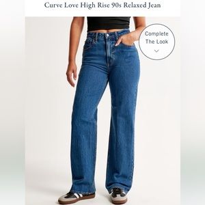 NWT Abercrombie & Fitch Curve Love The 90s Relaxed High Rise Jeans 31/12L